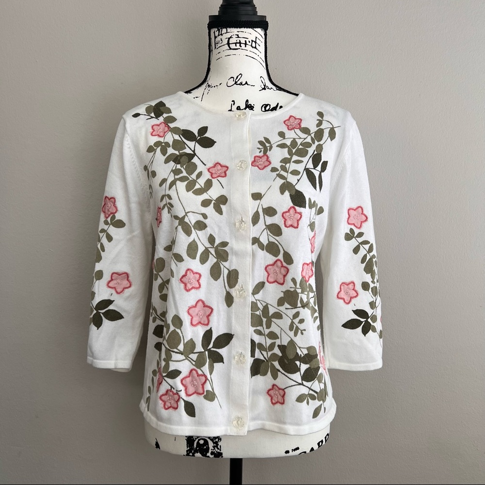 Women Cardigan Christopher & Banks Handembroidered